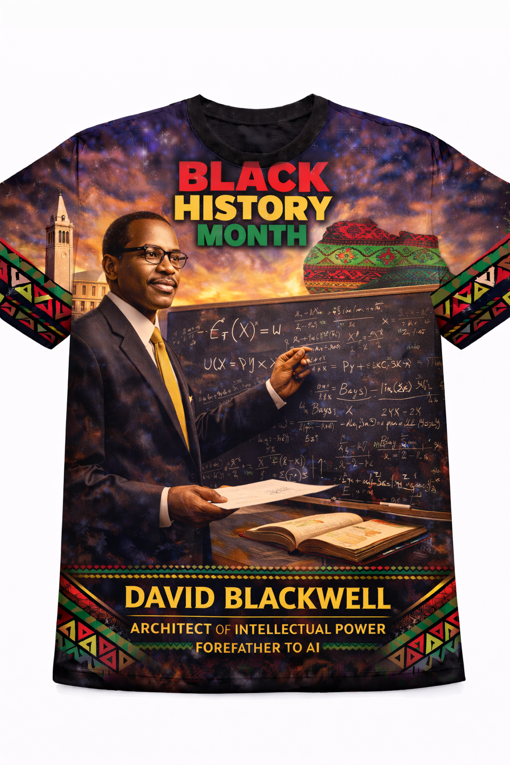 David Blackwell™ All-Over Sublimation T-Shirt – Black History Collection front view