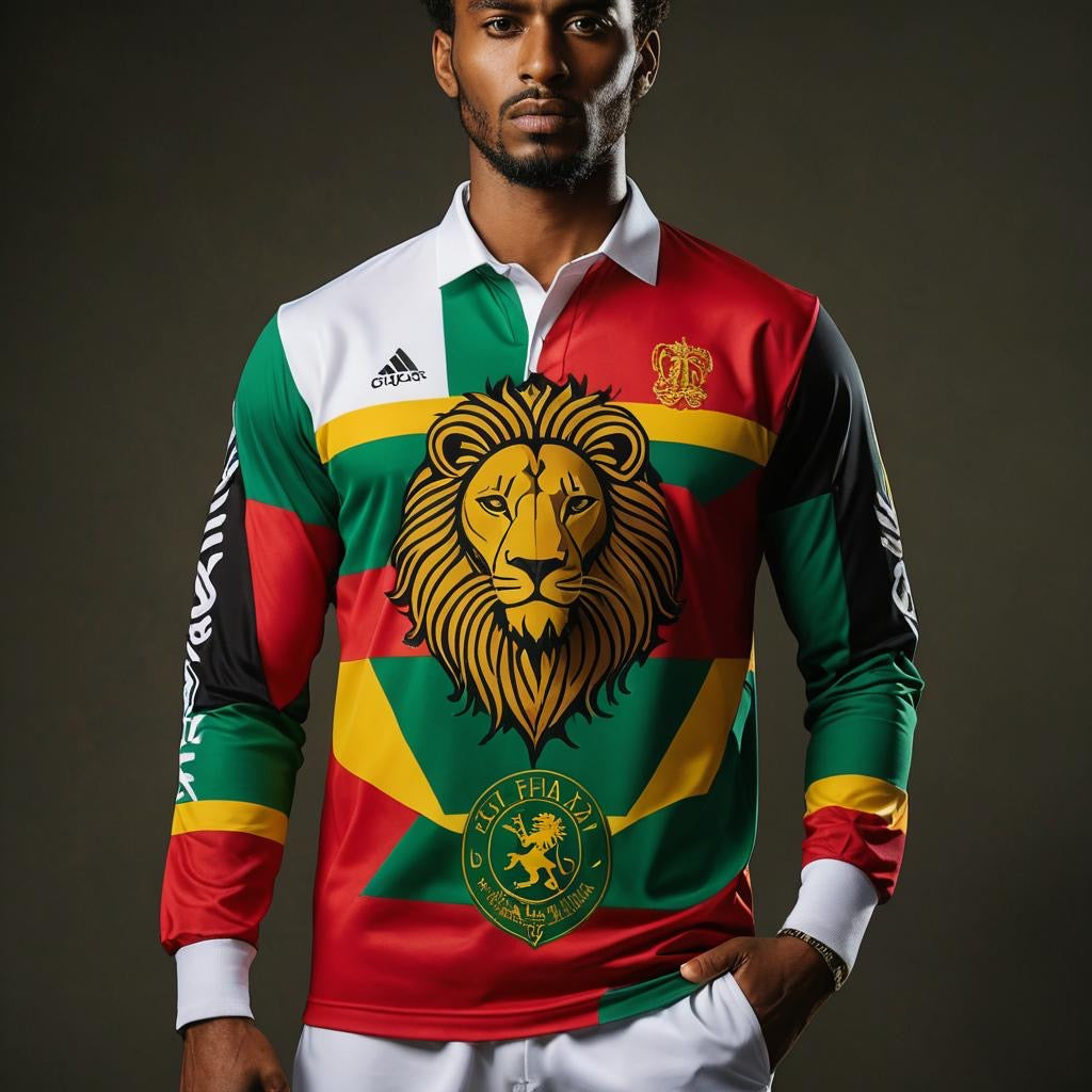 A man wearing a multicolored t-shirt with a lion graphic and the text 'Judah's Pride'.