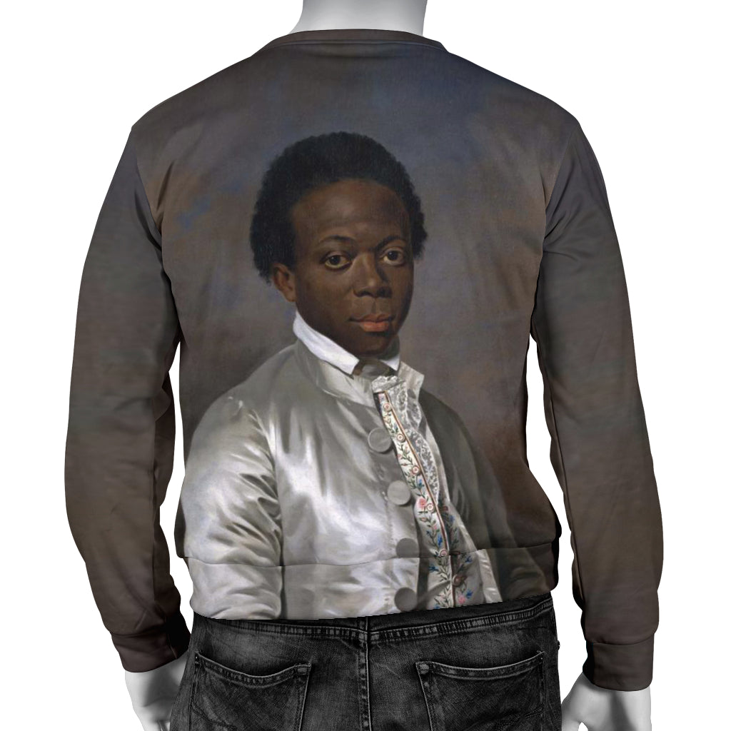 Back view of The African Youth Design Sweater displayed on mannequin – Black Owned woven polyester sweater designed for durability, comfort, and cultural expression.