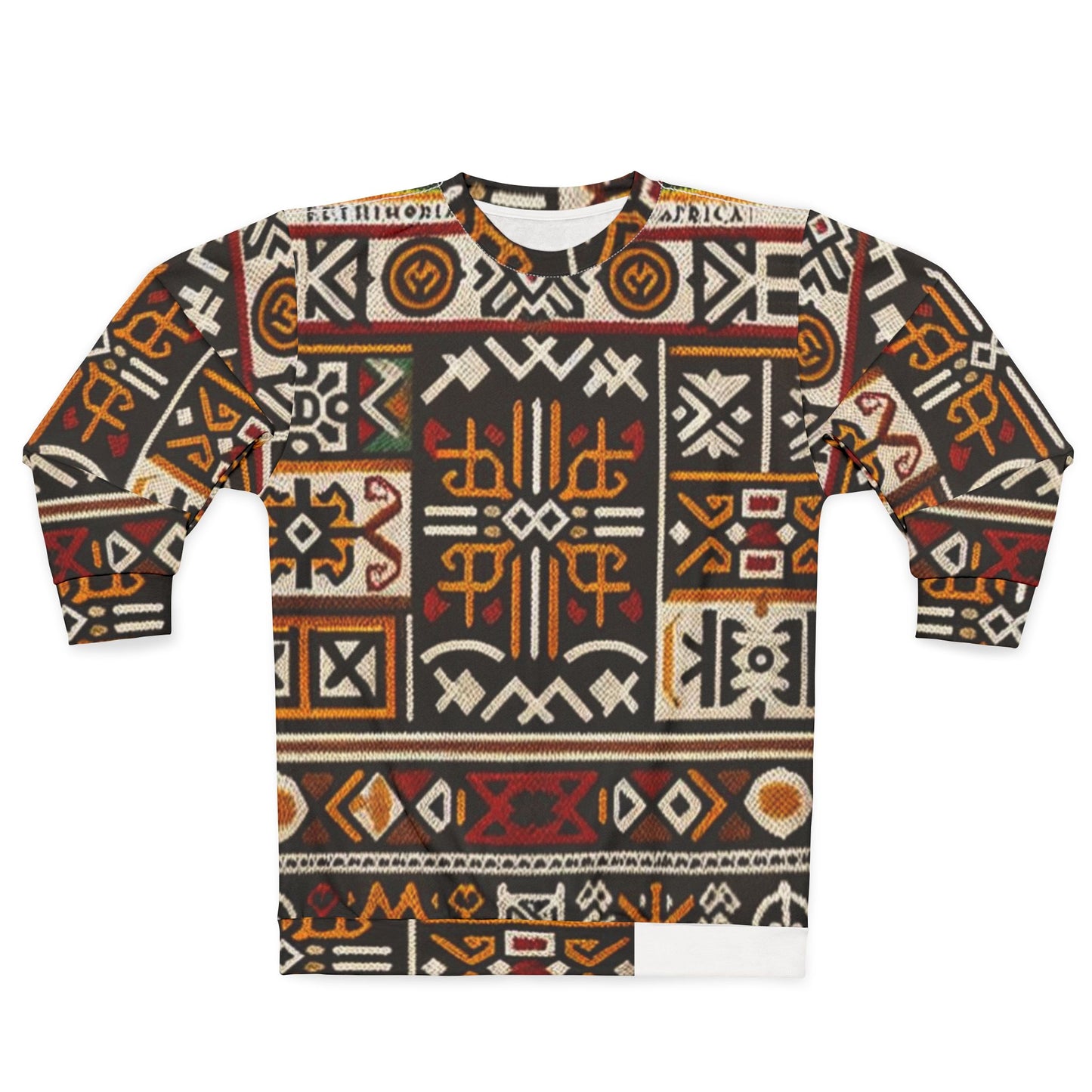 Folded view of Freedom’s Call unisex sweatshirt showcasing vibrant print, durable stitching, and soft fabric texture.