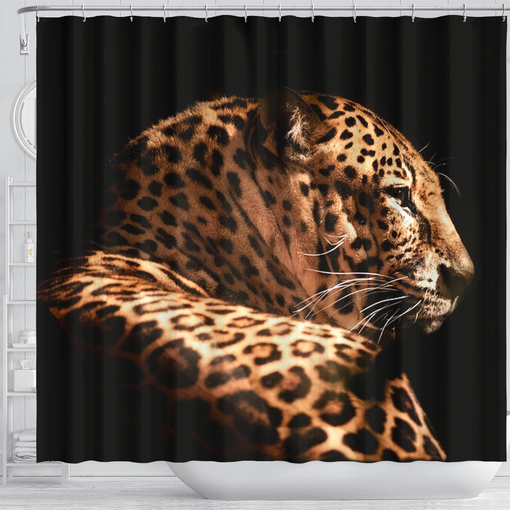 Amazing Leopard Print Shower Curtains-Free Shipping-Black-Owned Decor