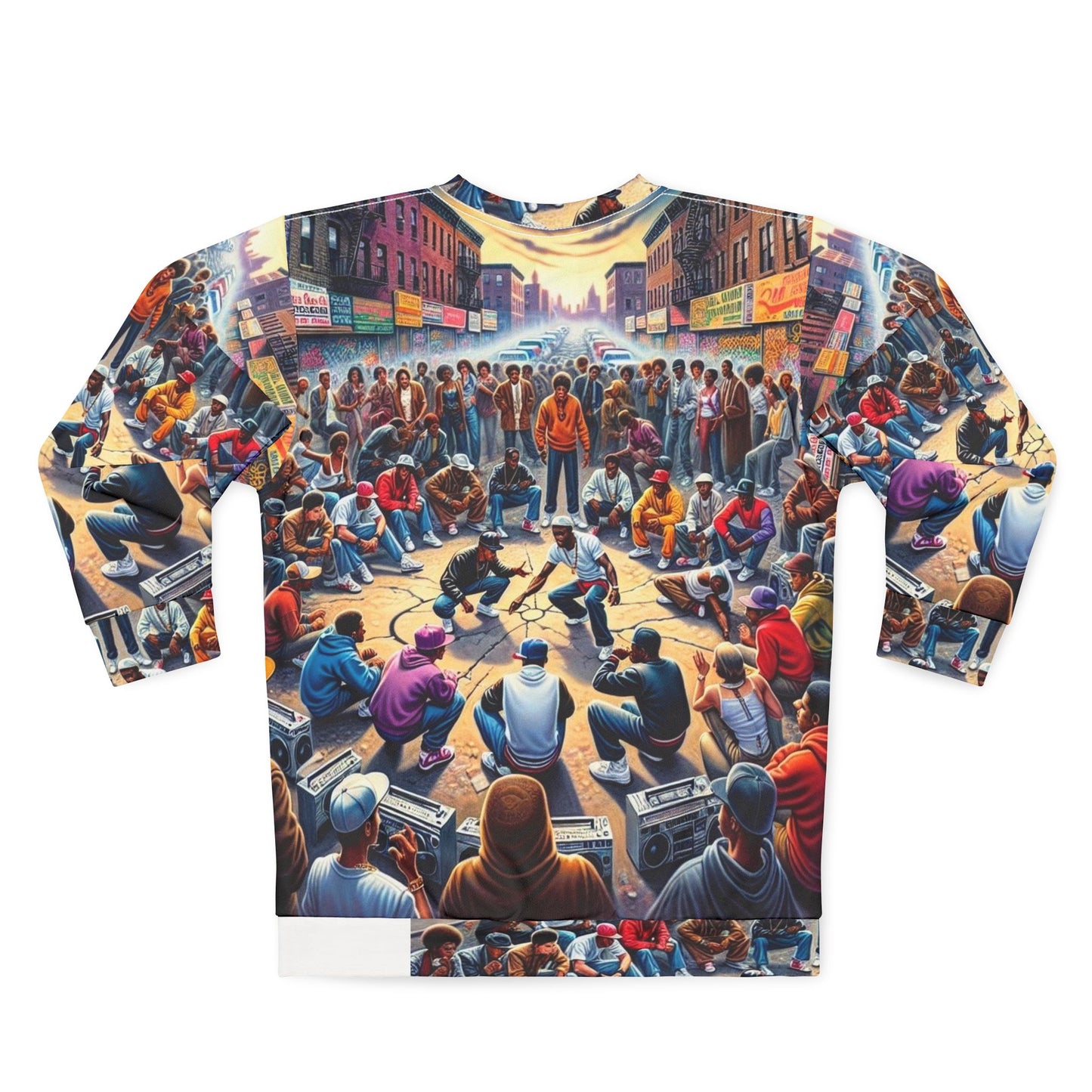 Folded view – Unisex Heritage Sweatshirt, Black-Owned fashion with vibrant durable print and smooth finishing.