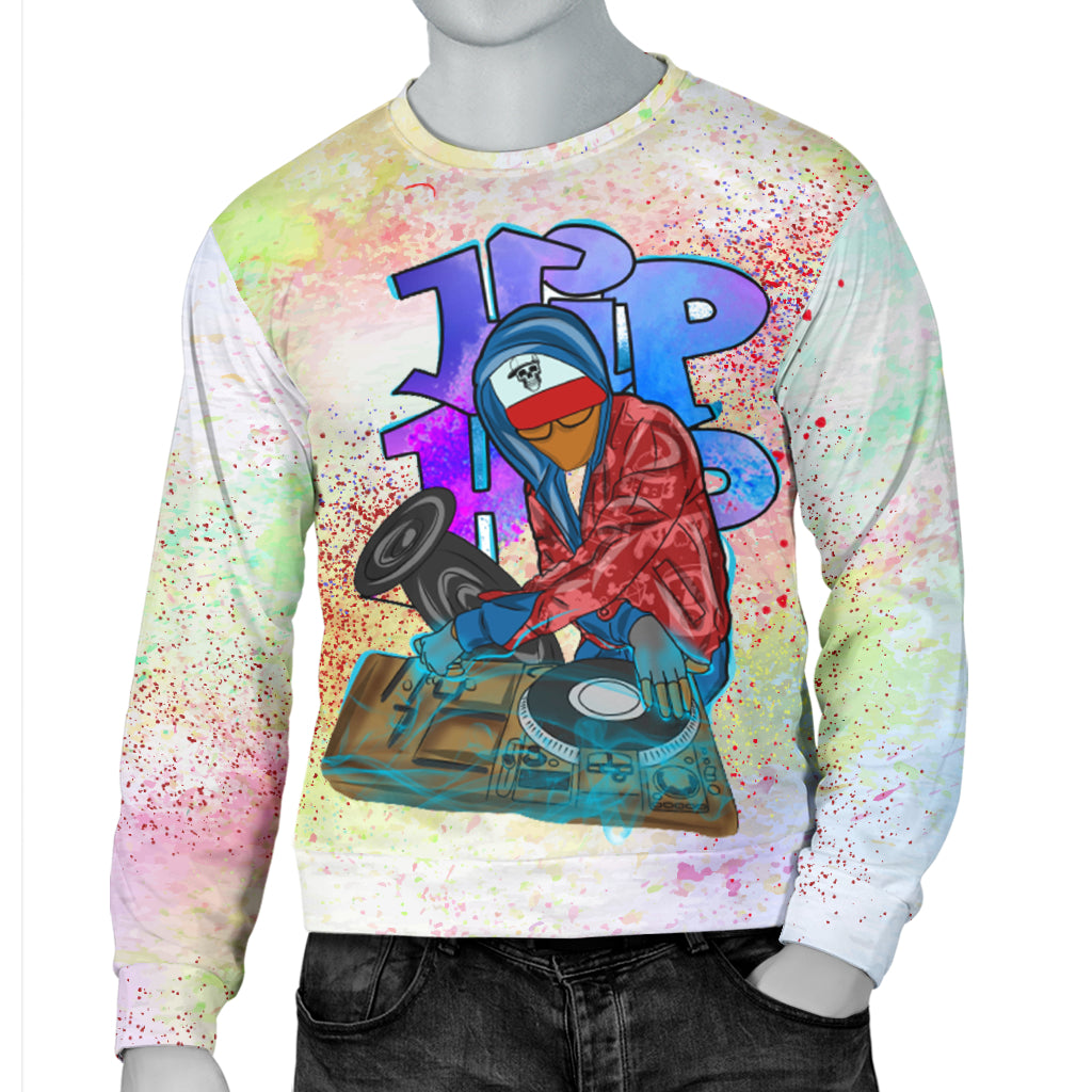 Mannequin wearing Hip Hop Musician Sweater with one hand in pocket – Black Owned premium sweater offering a bold tribute to hip hop culture and streetwear fashion.