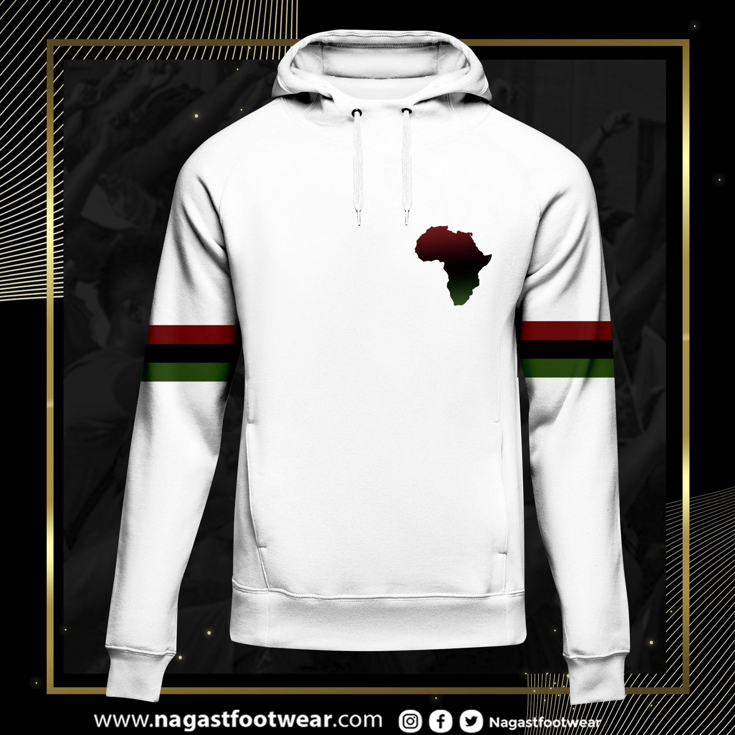 Africa PRIDE Men's White Hoodie – Black Owned