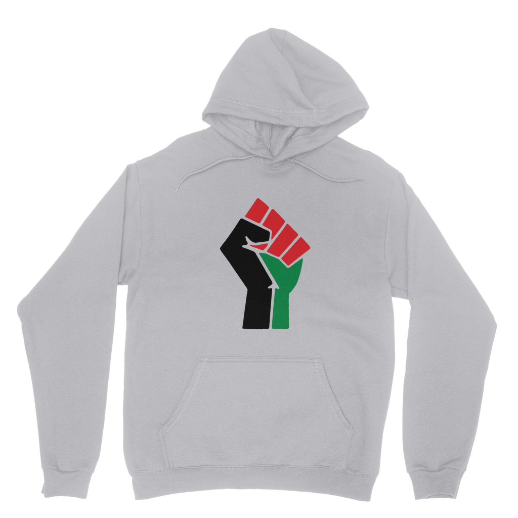 Africa UNITE Men’s Hoodie in white – Black-Owned premium hoodie with minimalist design promoting African unity and everyday empowerment
