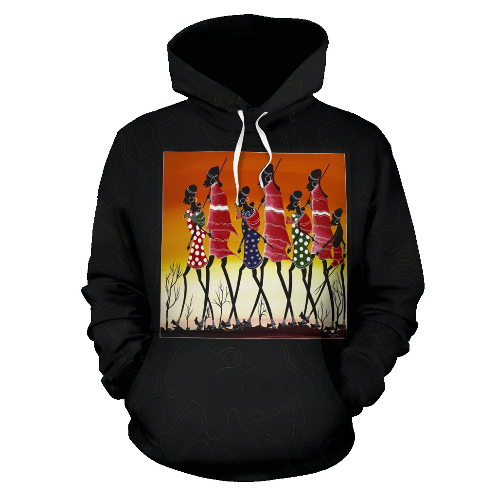 Africans Beauty Man's Hoodie front view – Black-Owned premium polyester hoodie celebrating African beauty with comfort and style