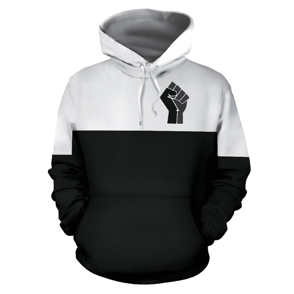 Front view of All Power to the People Text Design Black Hoodie showing bold text design and premium finish.