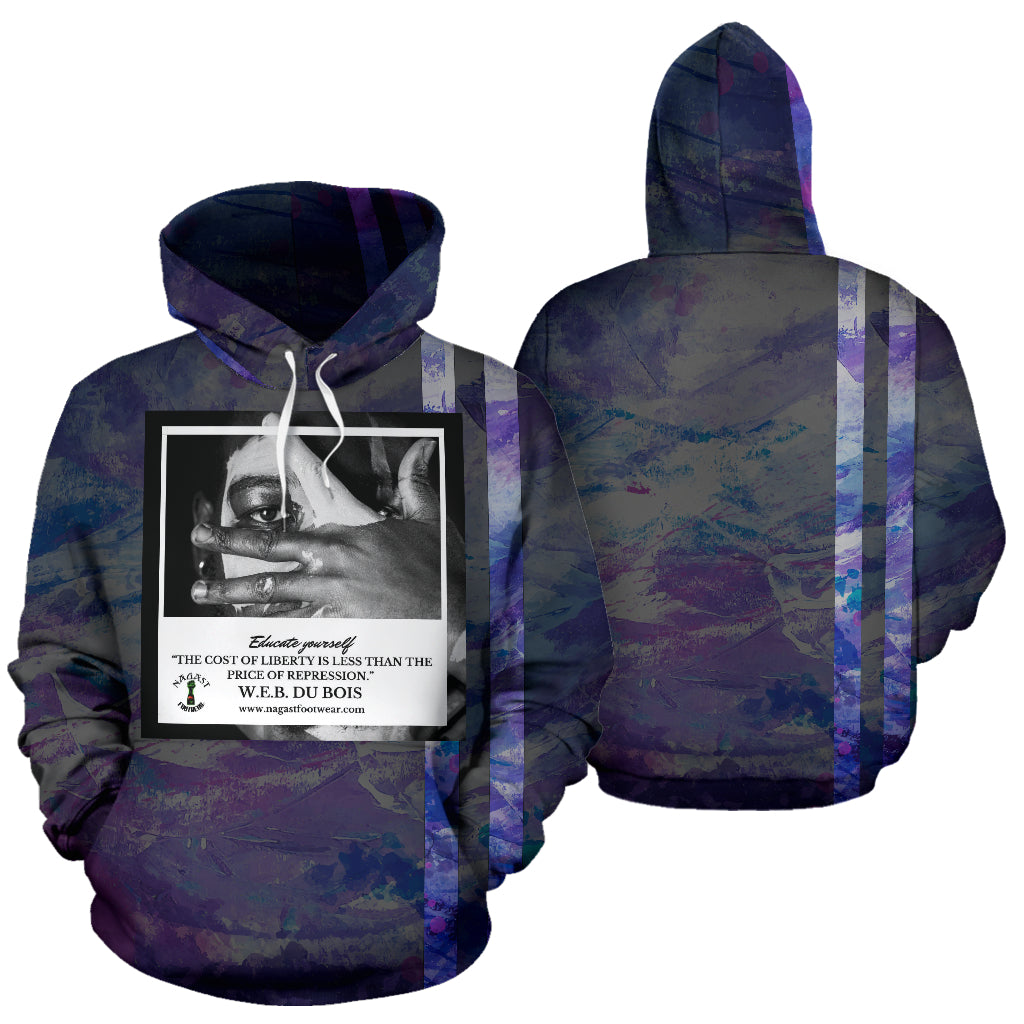 Cost Of Liberty Hoodie showing both front and back views – Black-Owned premium polyester hoodie celebrating freedom, resilience, and the sacrifices made for true liberty