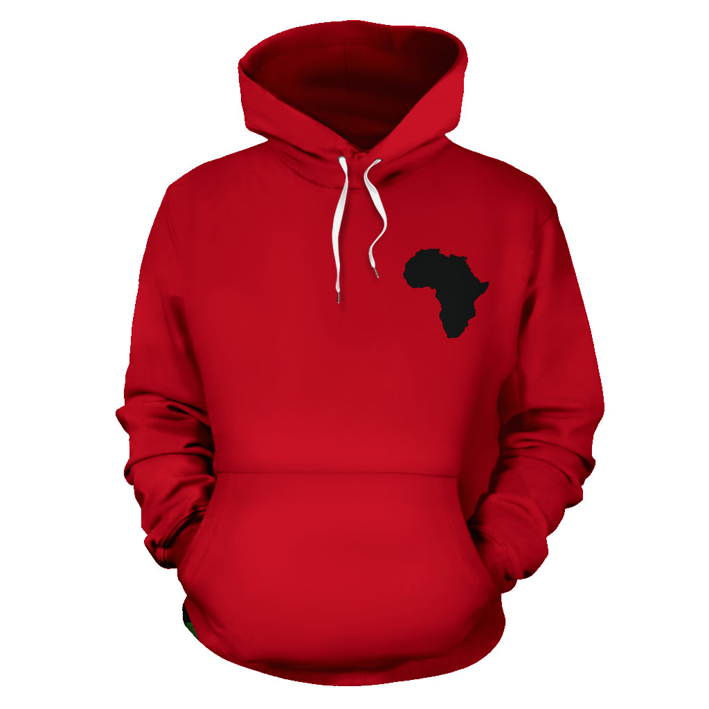 Genesis 15:13 Red Hoodie front view – Black-Owned custom-made hoodie with bold Genesis 15:13 scripture design, crafted from premium polyester for comfort and cultural expression