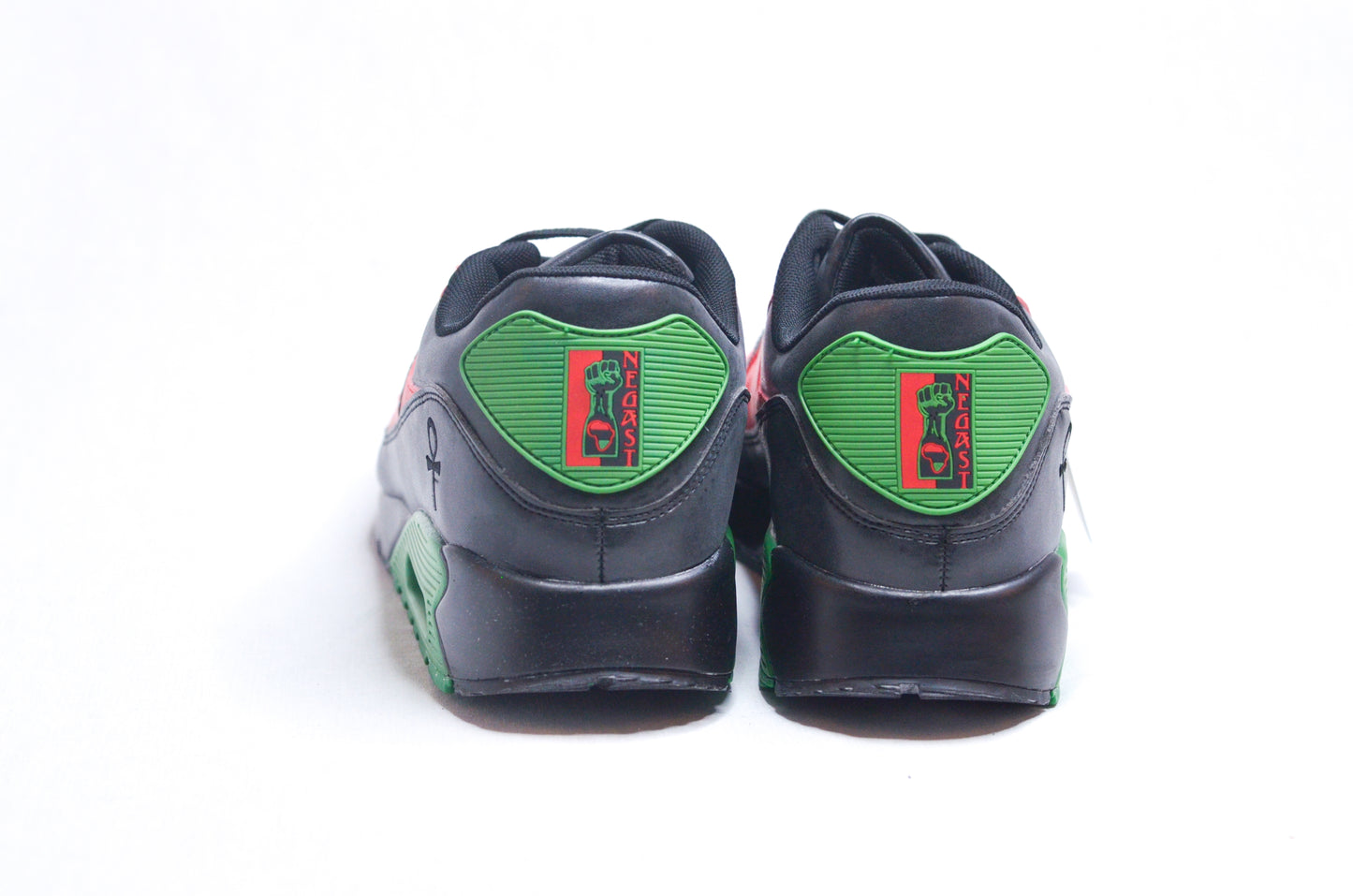 Rear view of RBG African Running Sneakers – Black-owned heritage footwear honoring African pride.