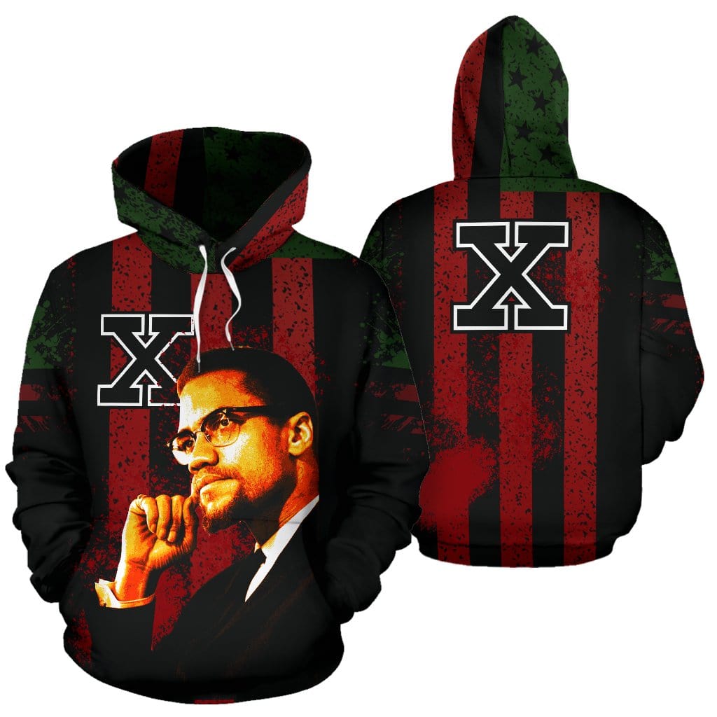 Front and back views of the X Custom Hoodie by a Black-Owned brand. Featuring a bold "X" design on the front and clean, minimal styling on the back, this handcrafted hoodie is made from premium polyester to deliver confidence, culture, and standout streetwear comfort.