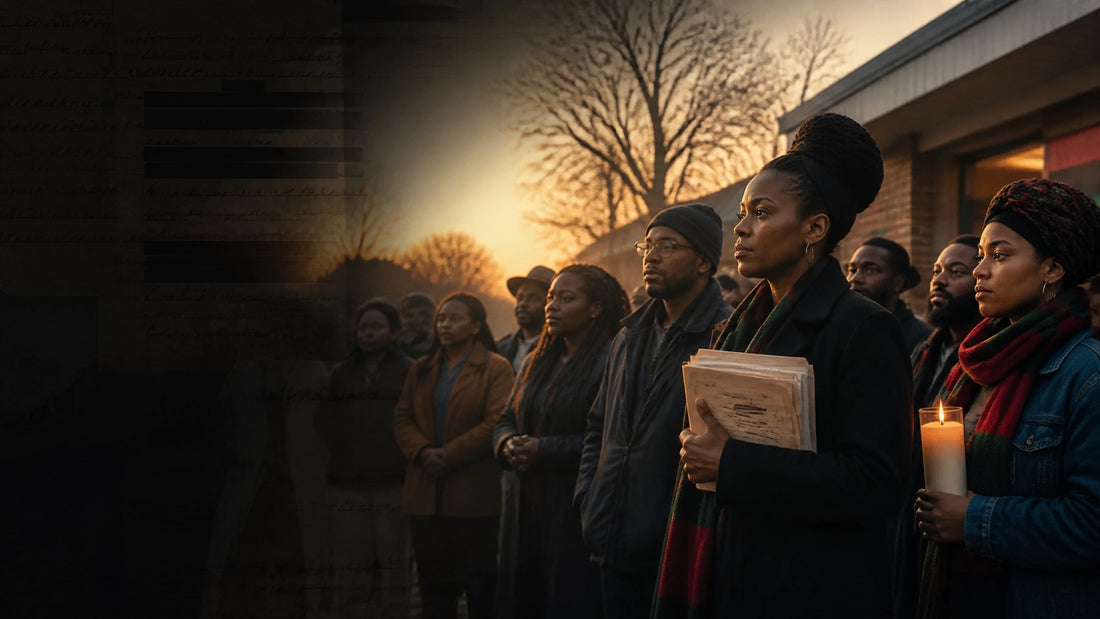 Black community members gathering at dawn to pursue truth, accountability, and protection