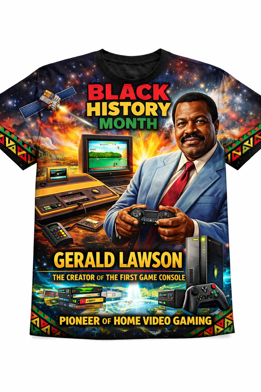 Gerald Lawson™ All-Over Sublimation T-Shirt – Black History Collection front view
