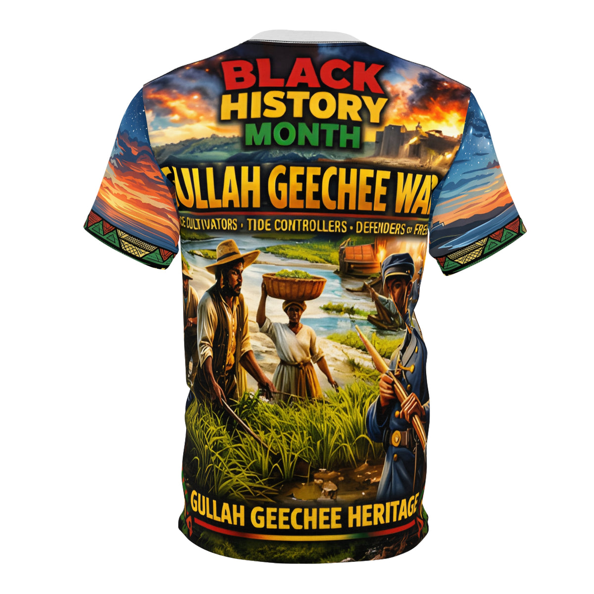 Gullah Geechee Wars™ All-Over Sublimation T-Shirt – Black History Collection