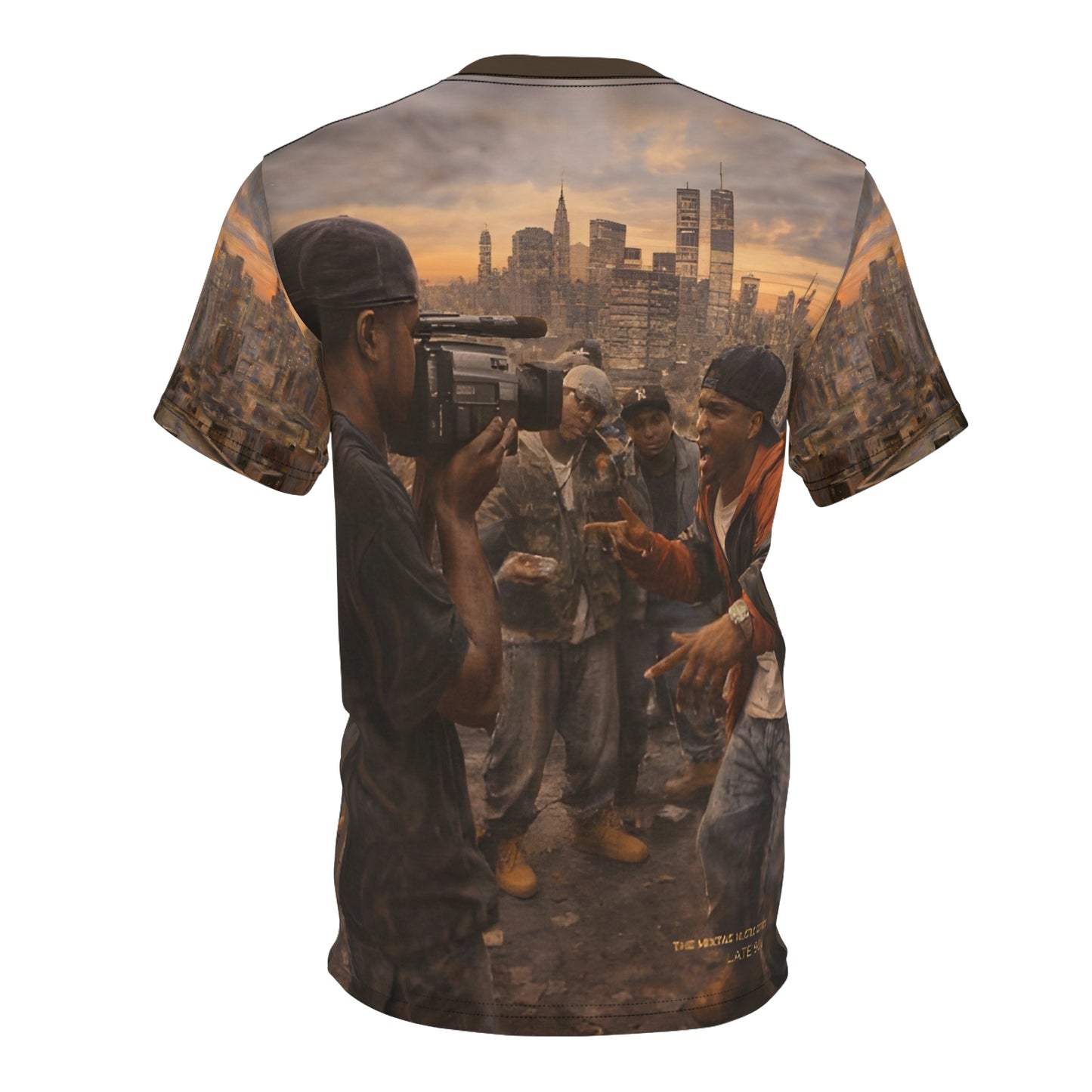 The Mixtape Hustle - Late 90s NYC Cypher All-Over Print Streetwear Tee - Unisex Cut & Sew Tee (AOP)