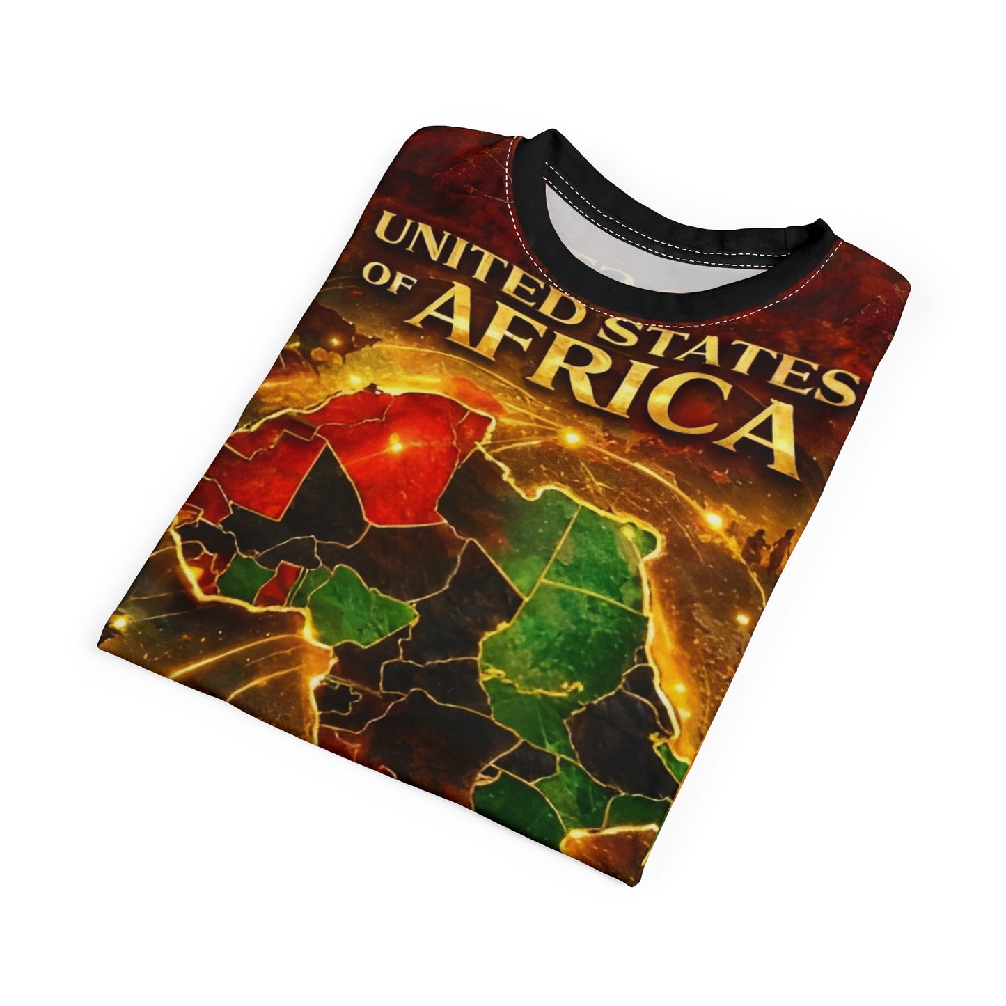 Pan-African vintage-style all-over print t-shirt - Unisex Cut & Sew Tee (AOP)