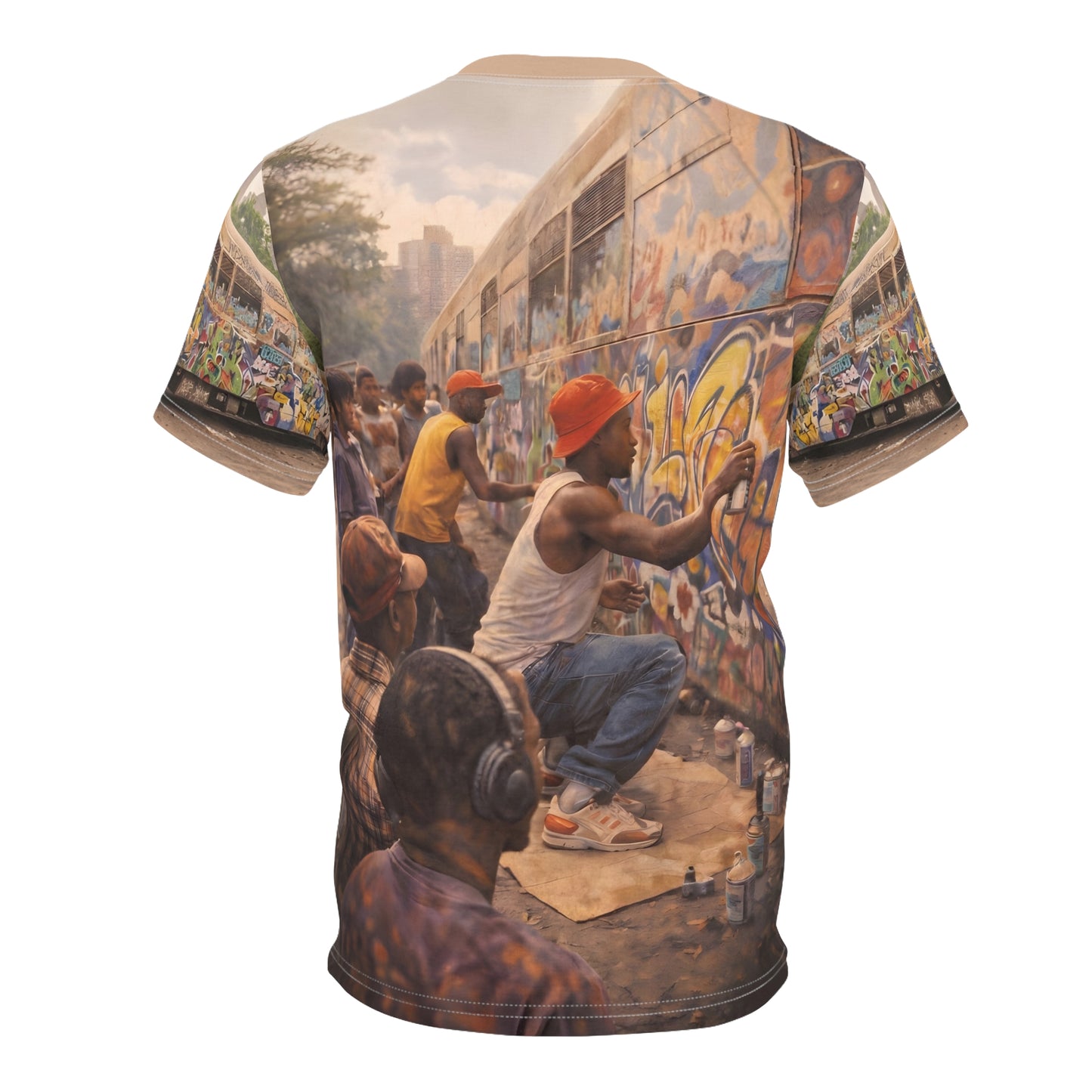 Vintage NYC Subway Graffiti All-Over Print T-Shirt - Unisex Cut & Sew Tee (AOP)
