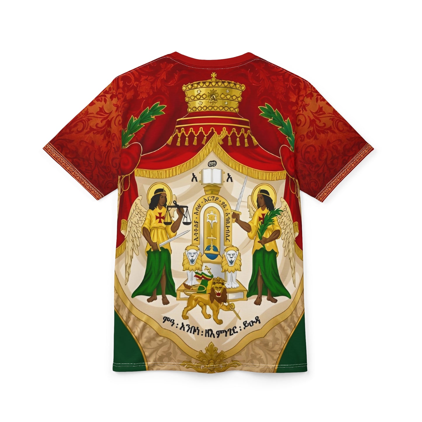 Imperial Coat of Arms of the Ethiopian Empire All-Over Print T-Shirt - Unisex Cut & Sew Tee (AOP)