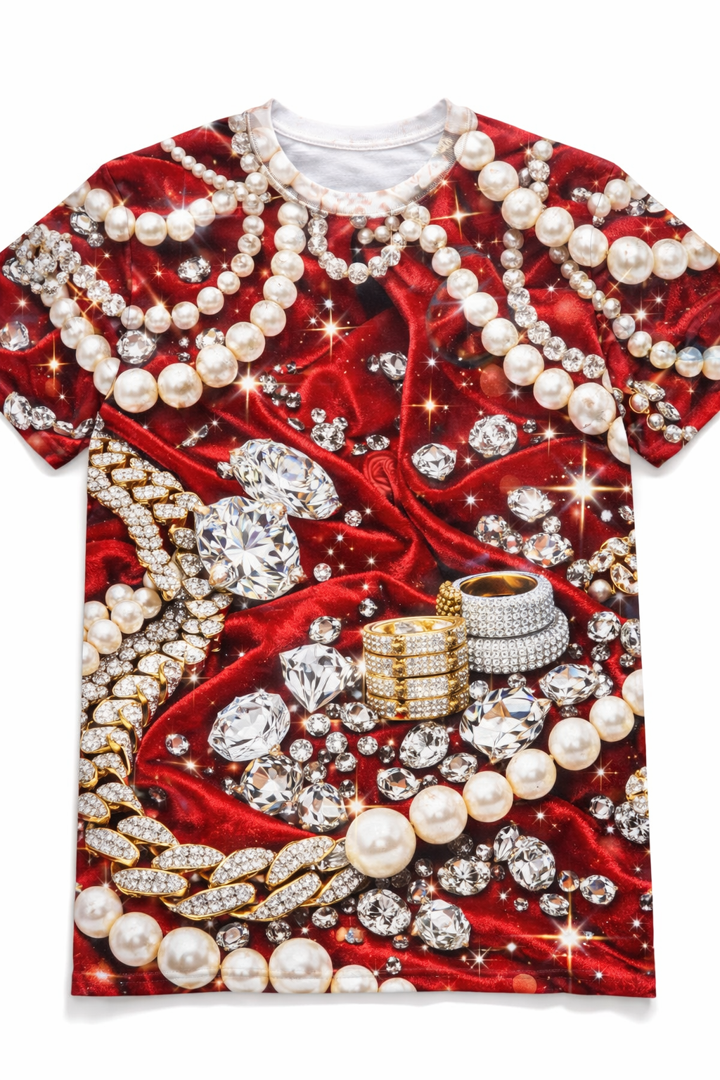 "Royal Drip" Maximalist Jewel™ All-Over Sublimation T-Shirt – Black History Collection front view