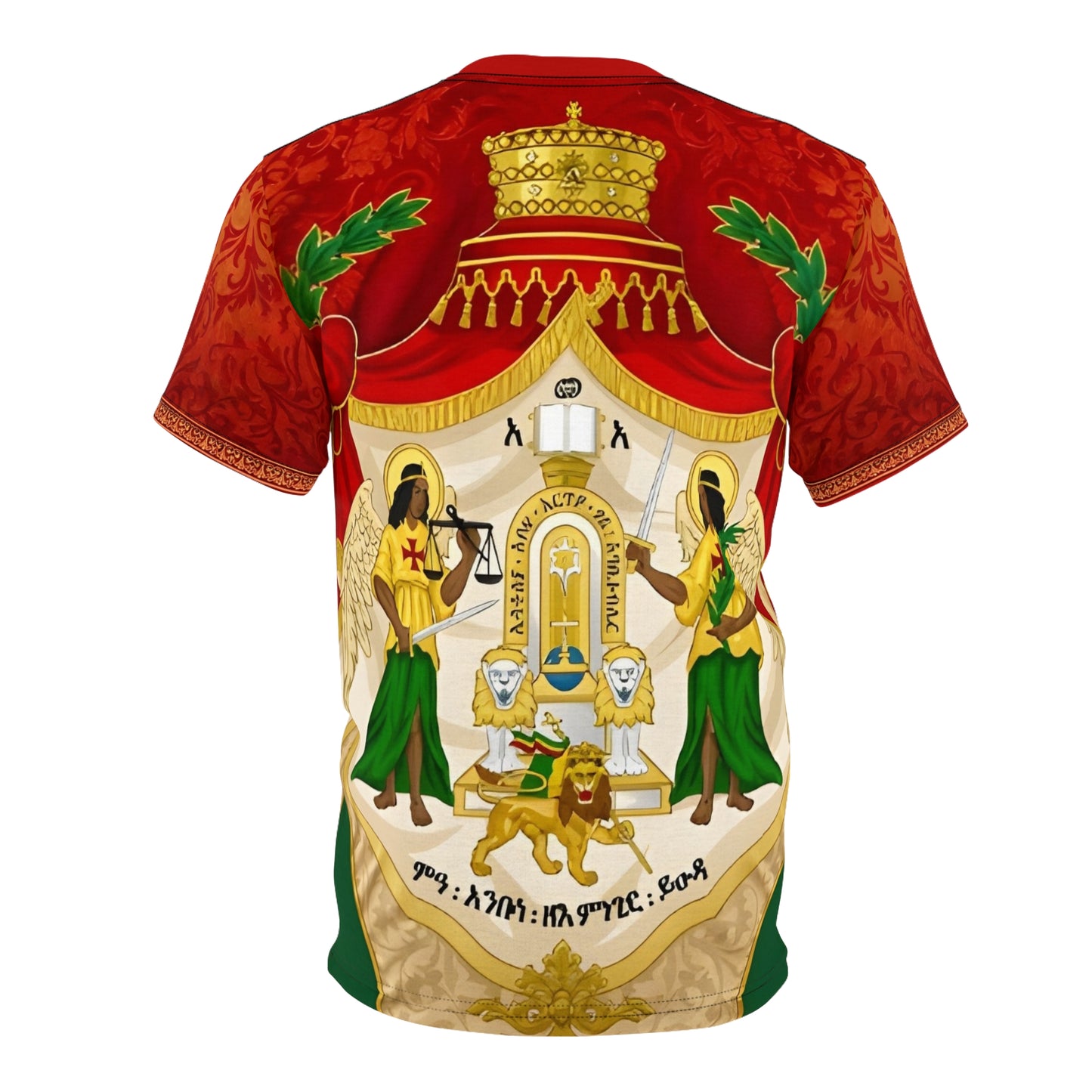Imperial Coat of Arms of the Ethiopian Empire All-Over Print T-Shirt - Unisex Cut & Sew Tee (AOP)