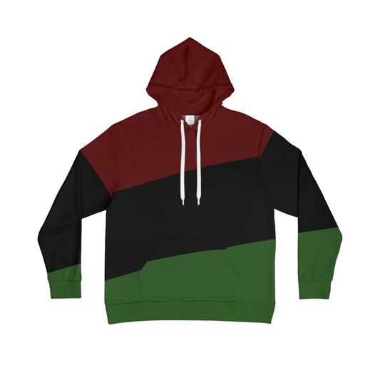 Pan-African Colorblock Hoodie — Red Black Green Men's Pullover