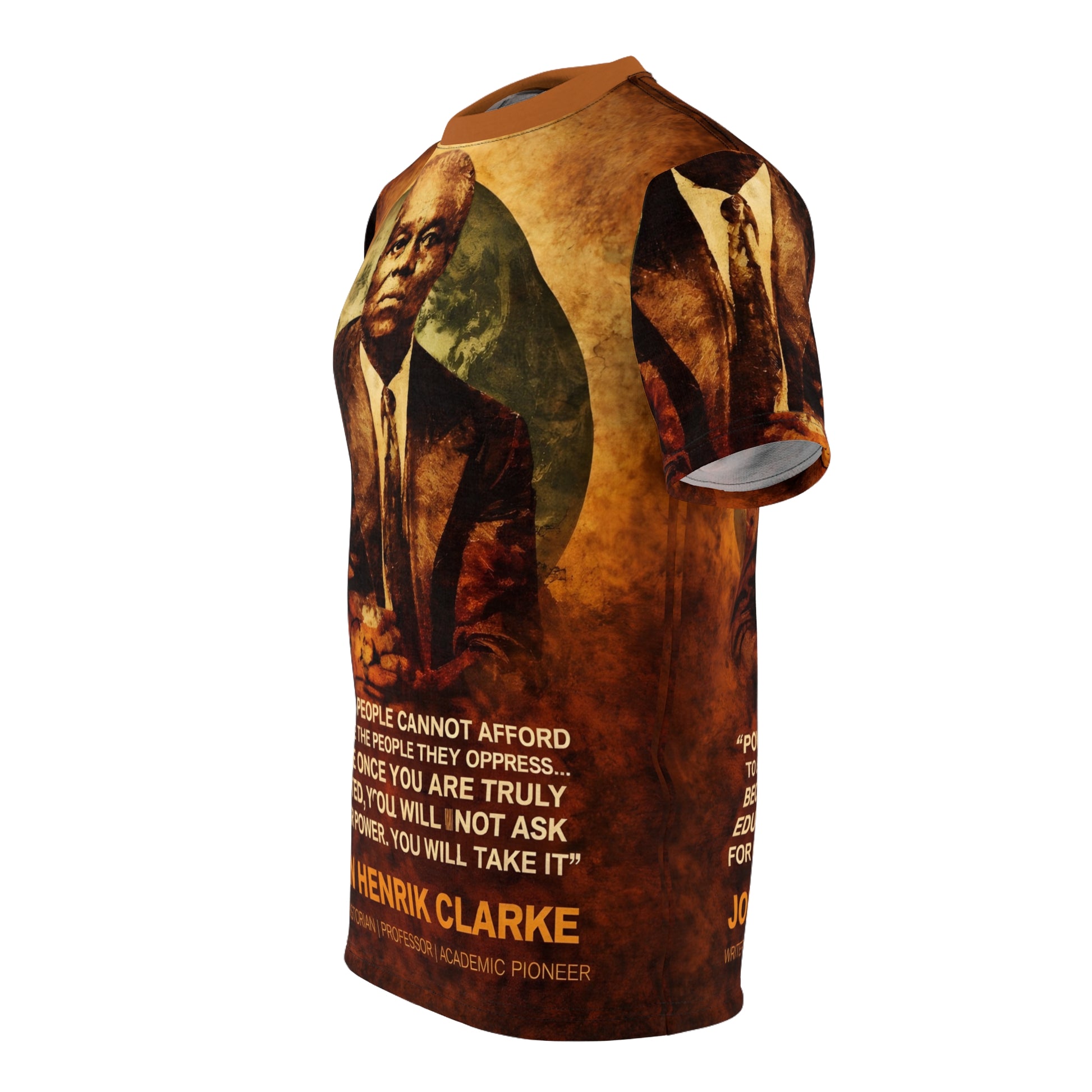 Afrocentric fashion shirt featuring John Henrik Clarke