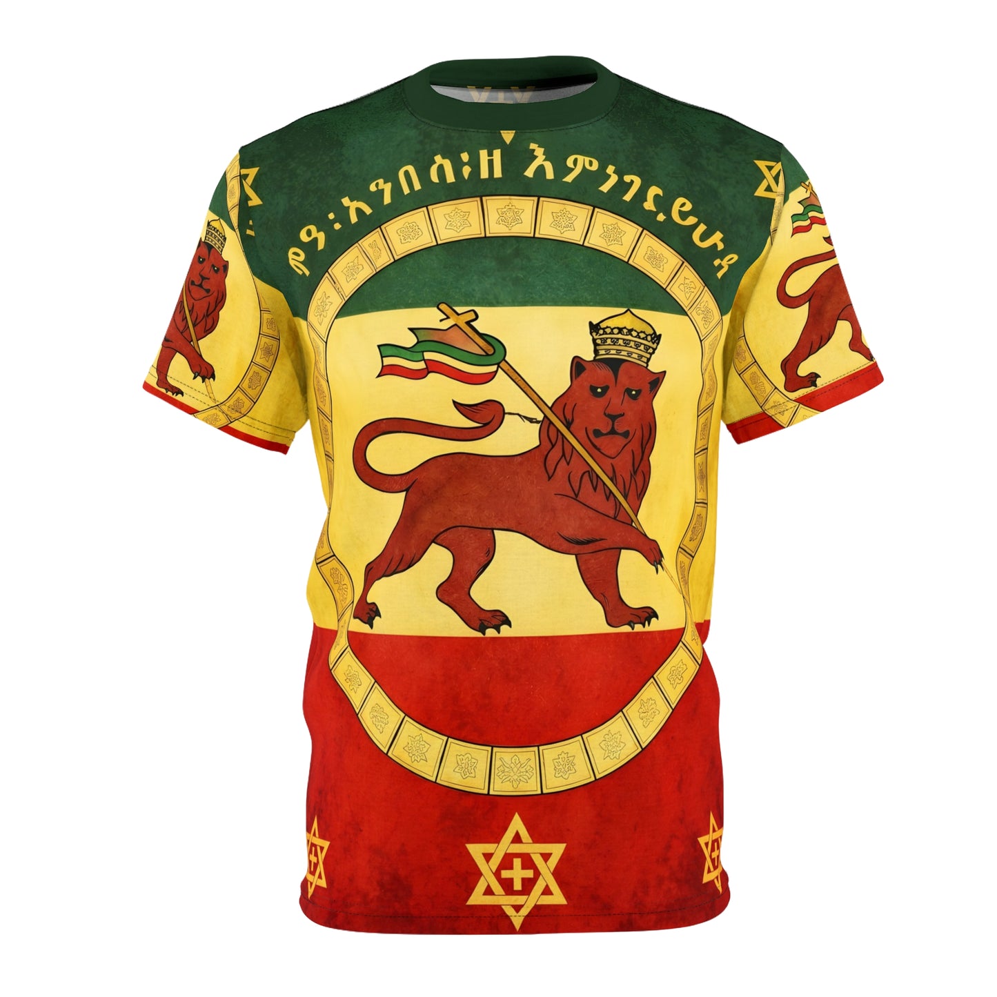 Afrocentric reggae lion of Judah graphic print unisex streetwear tee