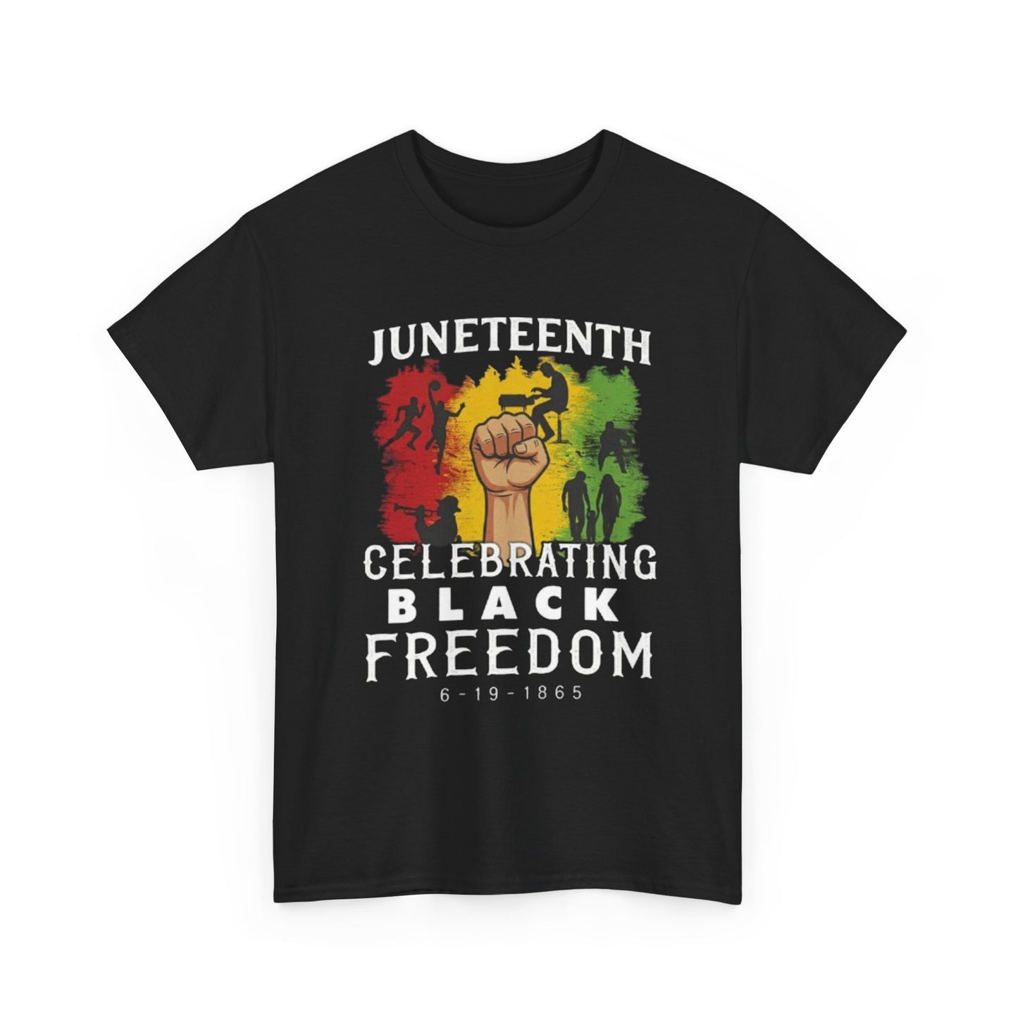 Black freedom reggae color graphic t shirt for cultural pride