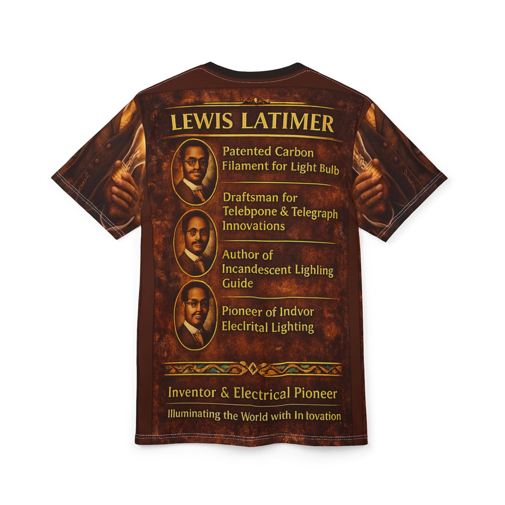 Black inventor celebration streetwear cut and sew tee