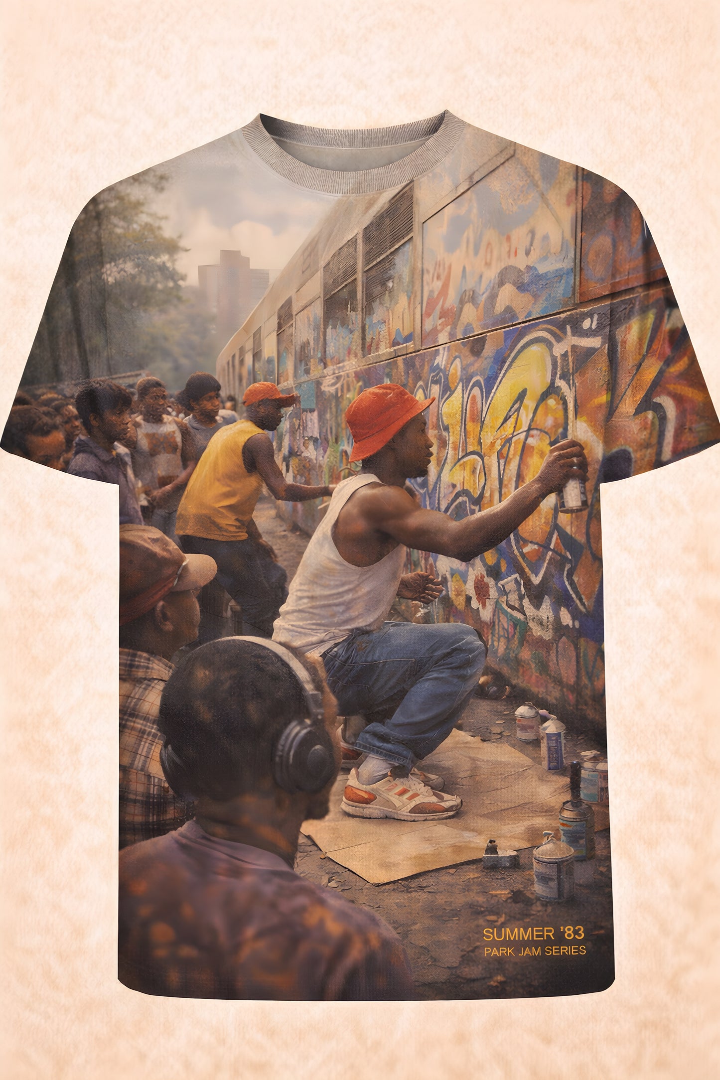 Vintage NYC Subway Graffiti All-Over Print  T Shirt - Unisex Cut & Sew Tee (AOP)