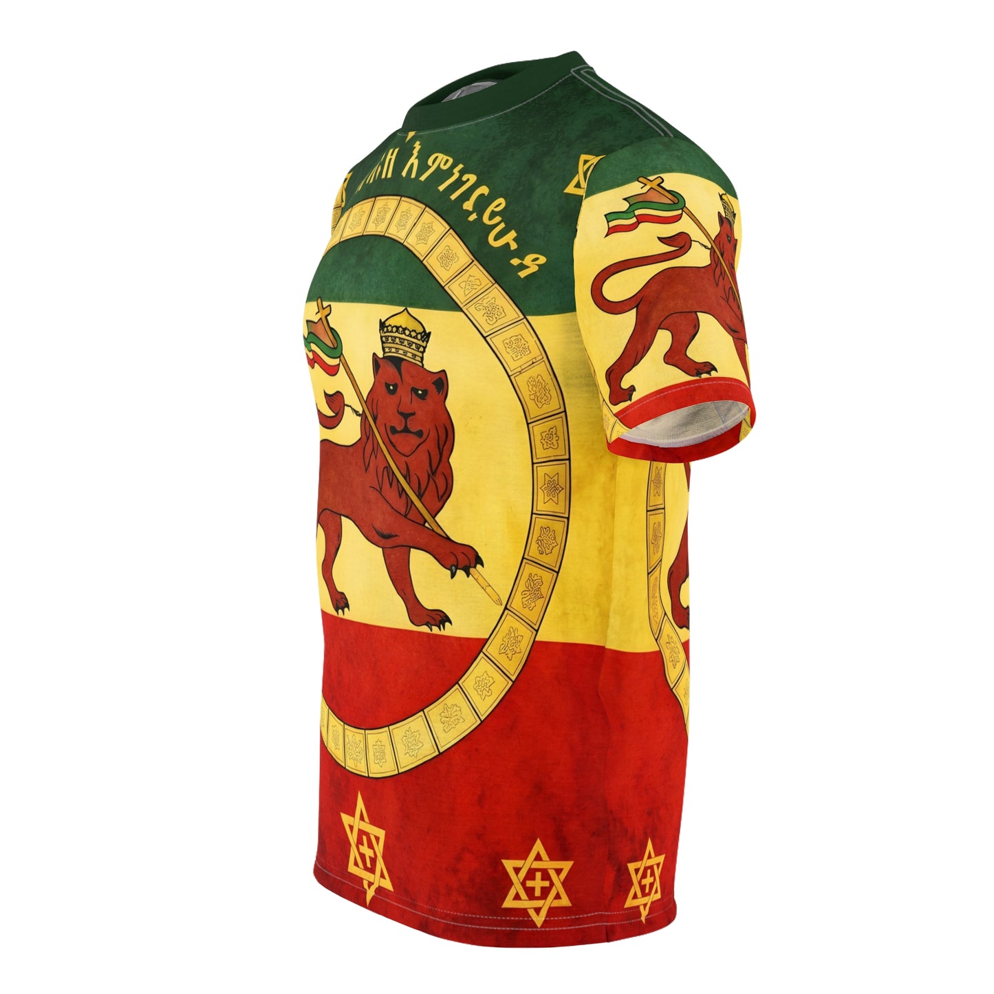 Ethiopian Lion of Judah symbolic reggae streetwear t-shirt design
