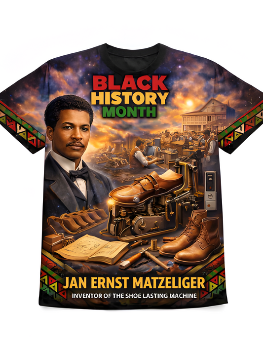 Jan Ernst Matzeliger™ All-Over Sublimation T-Shirt – Black History Collection