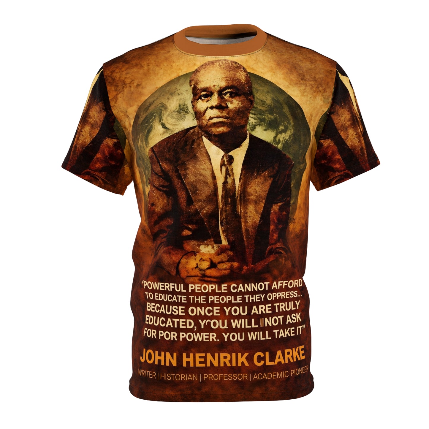 John Henrik Clarke Afrocentric unisex cut and sew graphic t-shirt