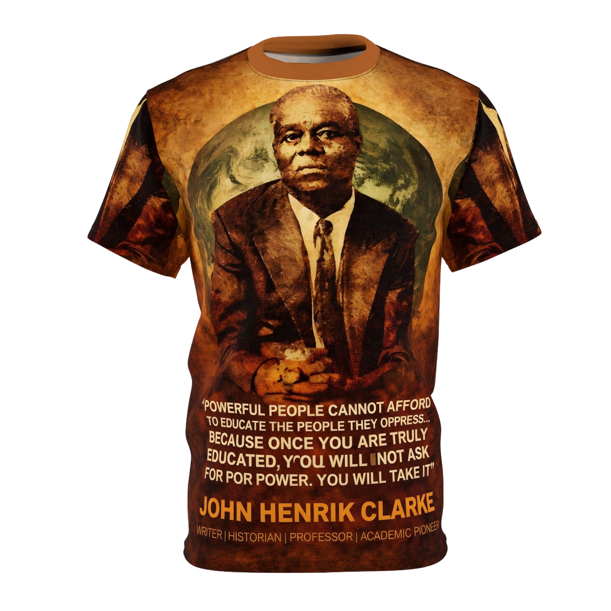 John Henrik Clarke Afrocentric unisex cut and sew graphic t-shirt