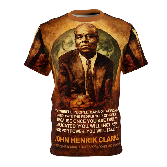 John Henrik Clarke Afrocentric unisex cut and sew graphic t-shirt