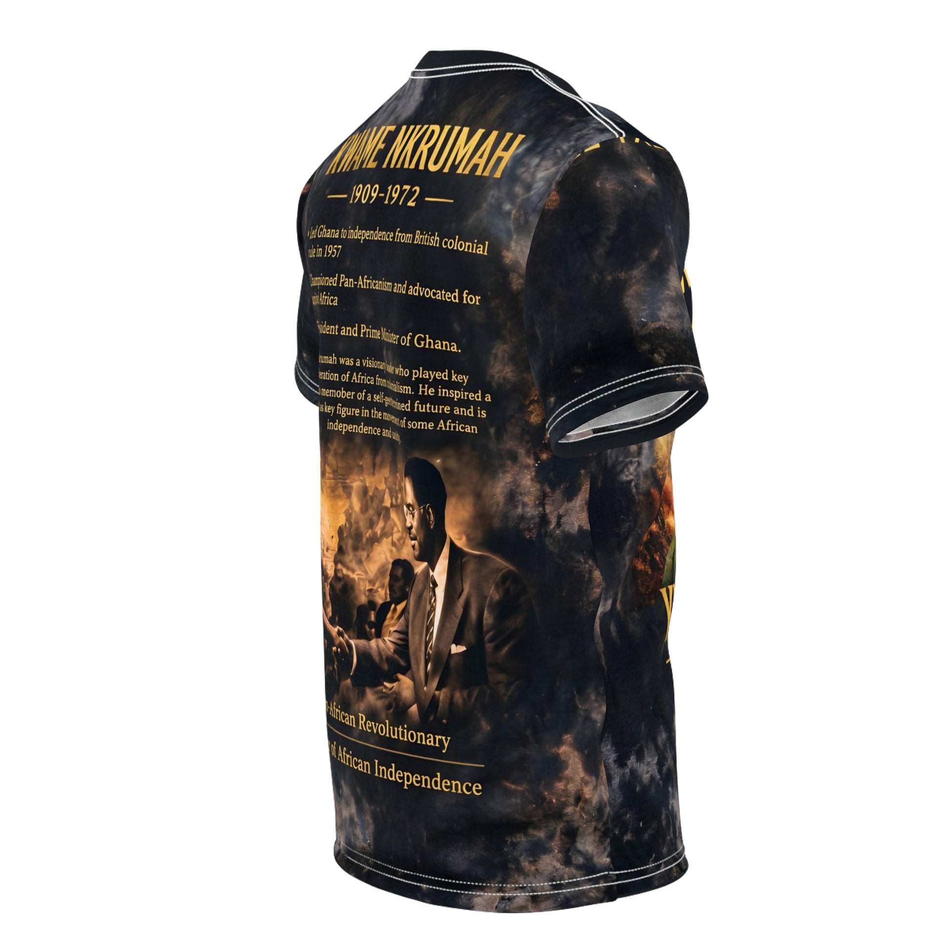 Kwame Nkrumah fashion t-shirt side profile