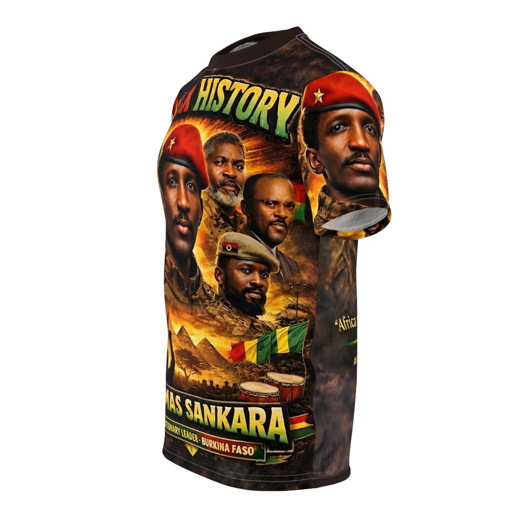 Pan-African all-over print shirt featuring Thomas Sankara portrait