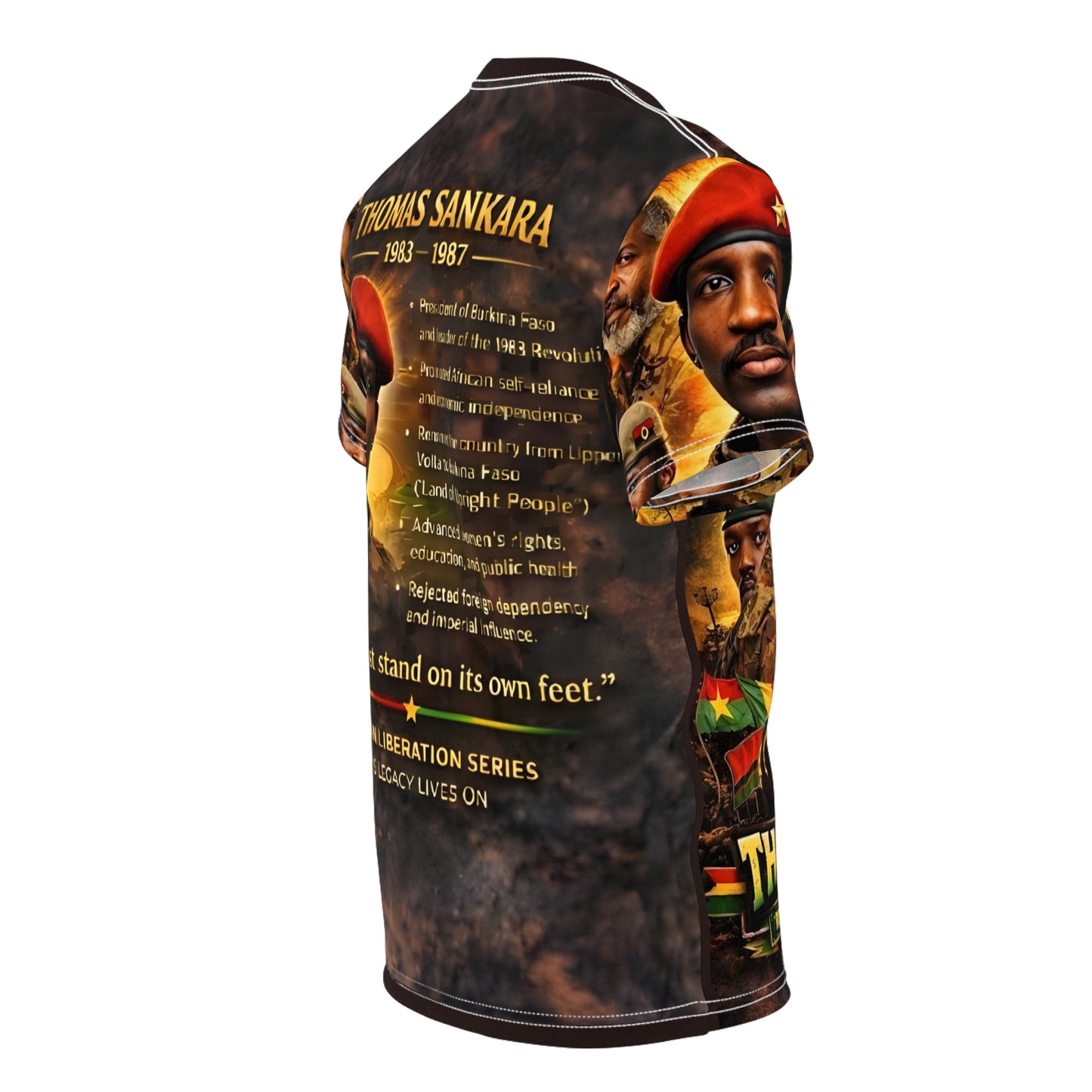 Pan-African graphic all-over print shirt featuring Thomas Sankara portrait