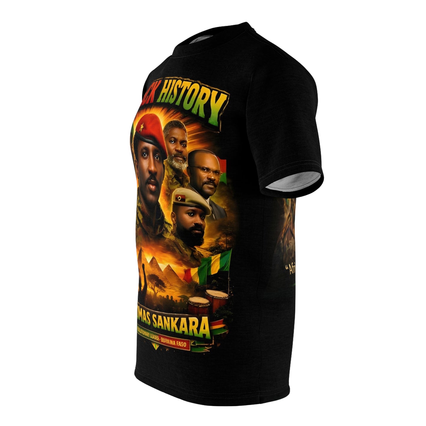 Thomas Sankara Black History Month Afrocentric unisex cut and sew tee for African diaspora streetwear fashion