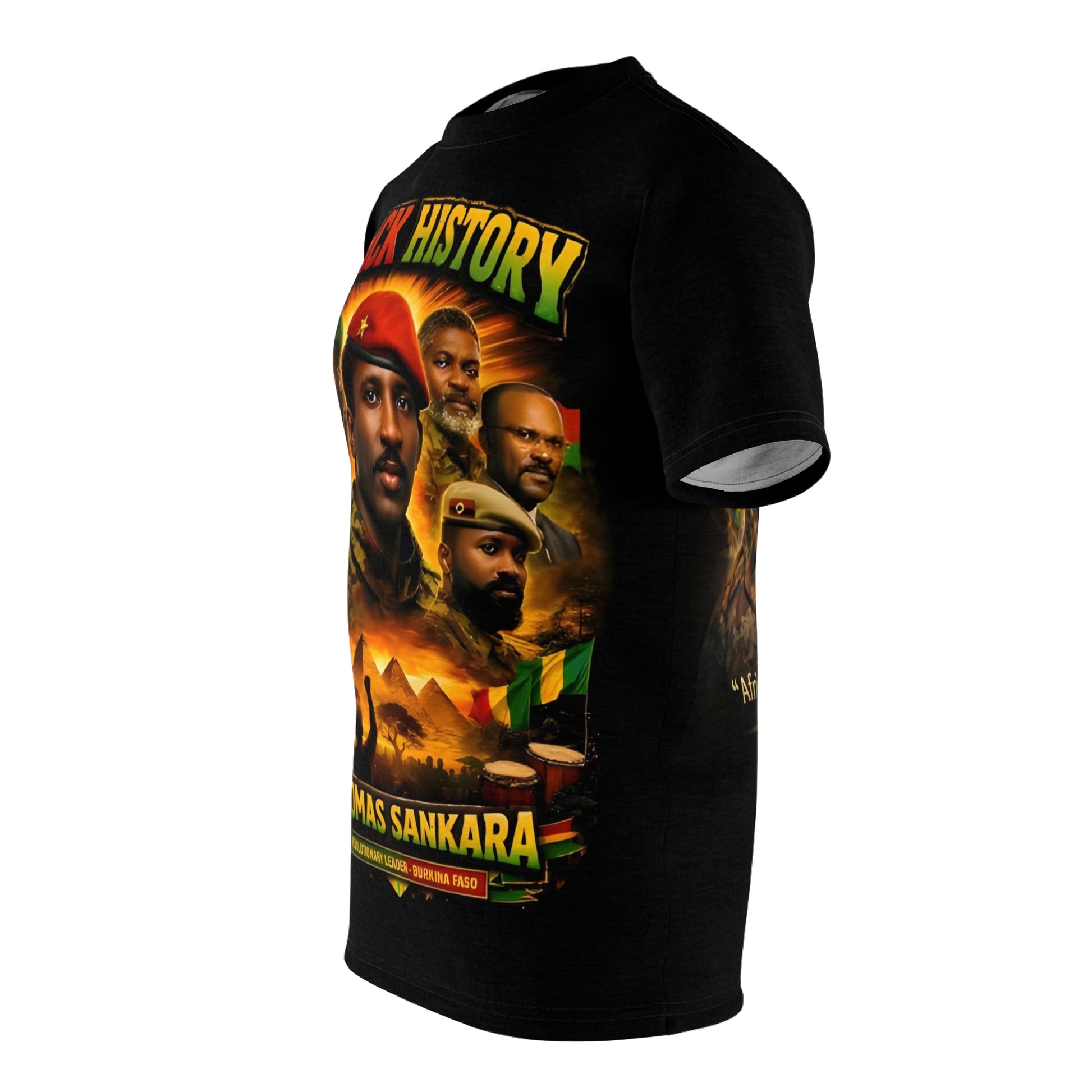 Thomas Sankara Black History Month Afrocentric unisex cut and sew tee for African diaspora streetwear fashion