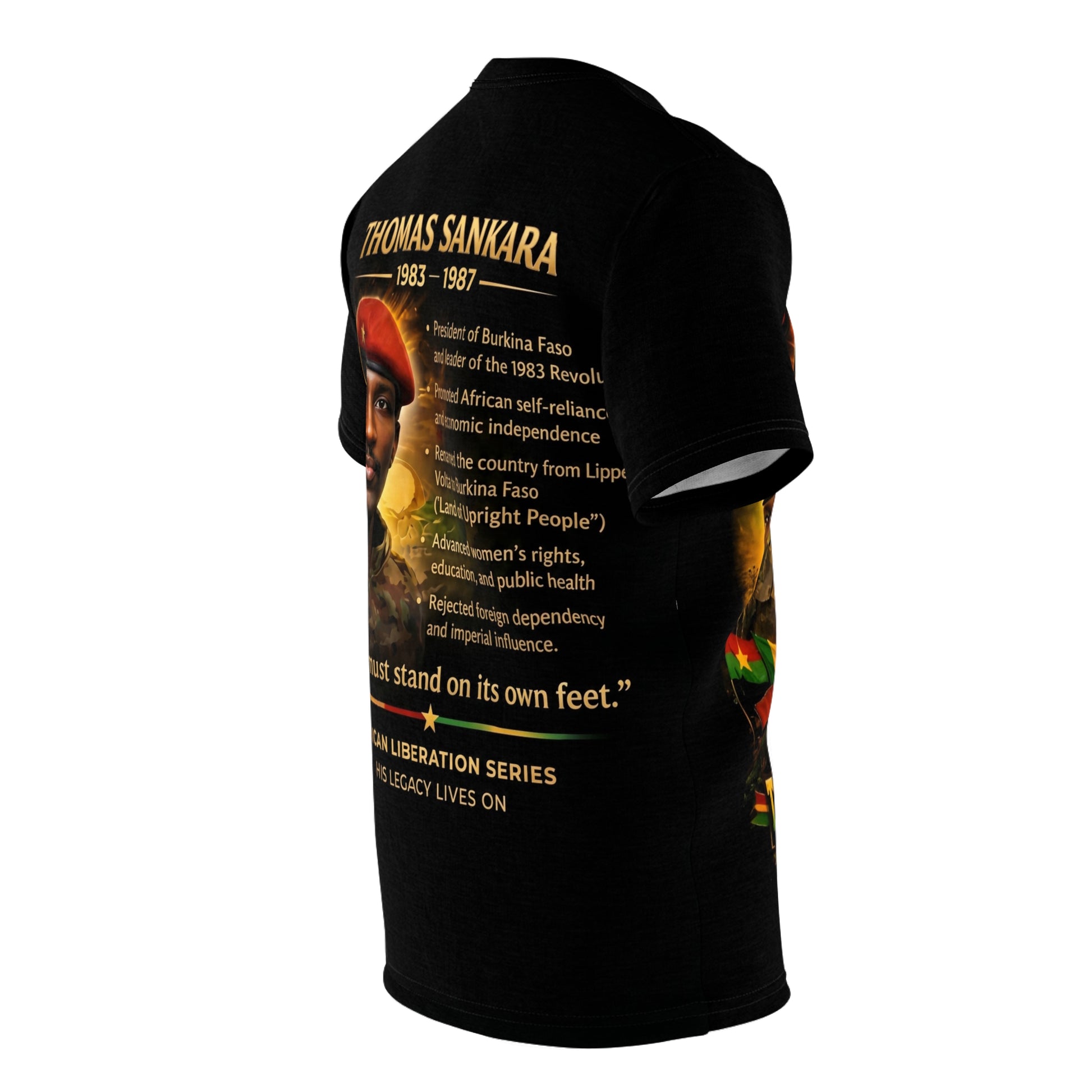 Black empowerment streetwear shirt featuring Thomas Sankara revolutionary African leader artwork
