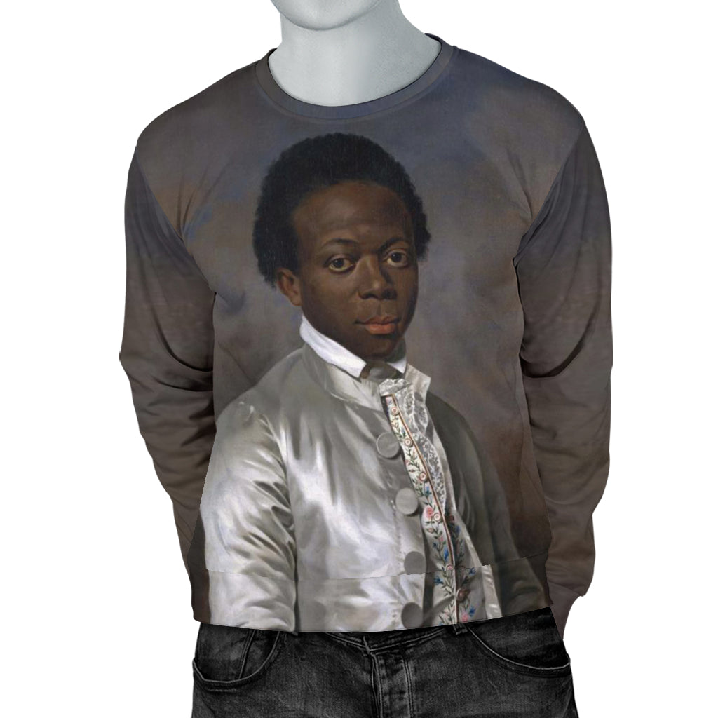 The African Youth Design Sweater on mannequin with both hands in pockets – Black Owned handcrafted sweater combining cultural pride with stylish streetwear design.
