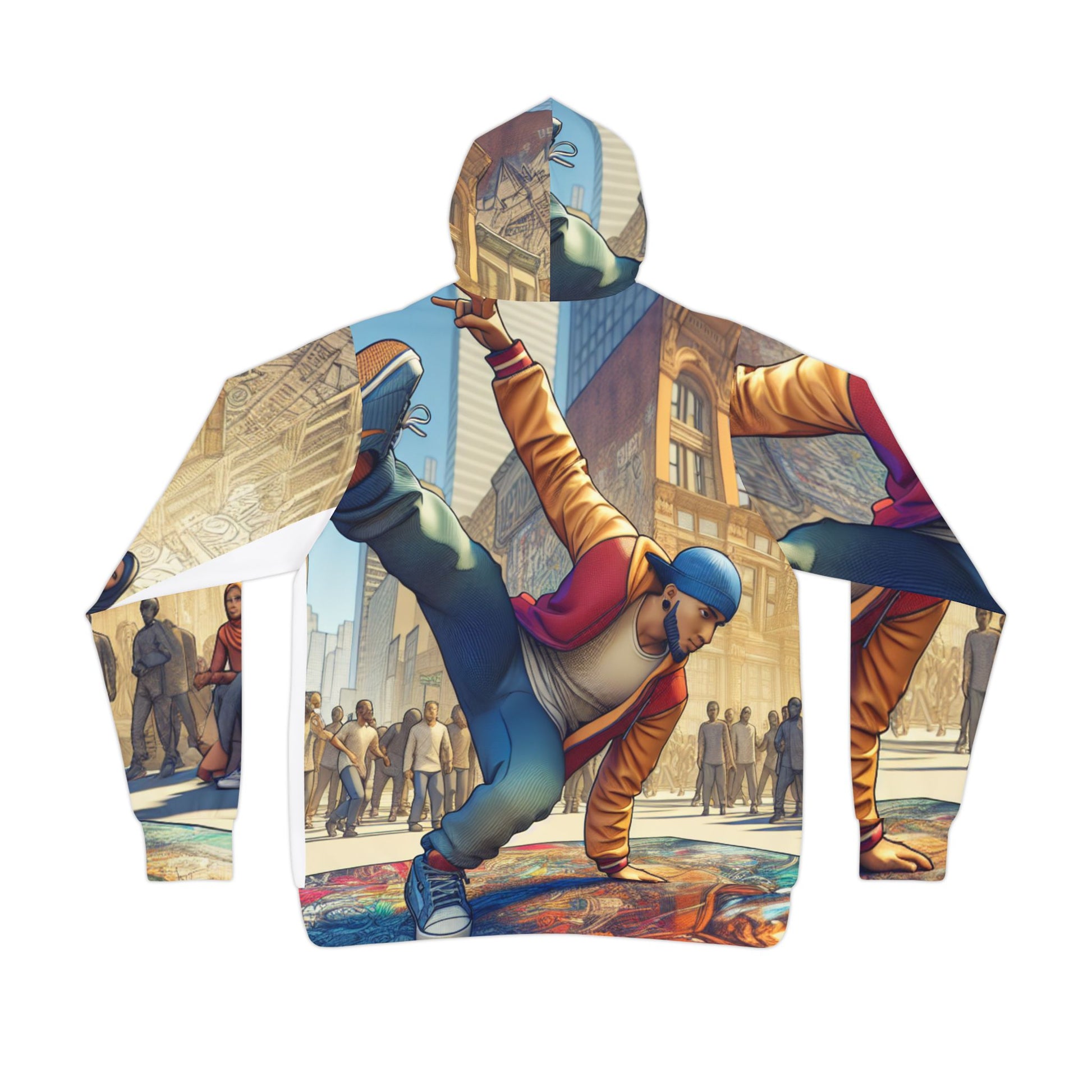 Back view of lightweight athletic hoodie made from recycled polyester by Black-Owned brand.