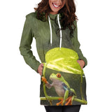 Frog in the Rain Woman Hoodie Dress
