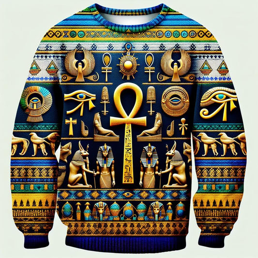 Heritage Threads Black-Owned unisex sweatshirt featuring African-inspired all-over print, classic crewneck, and comfortable fit