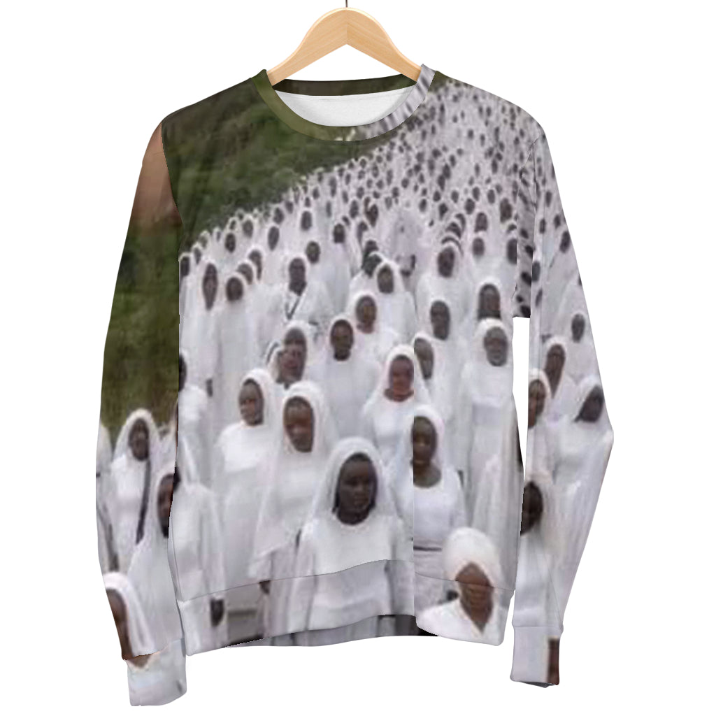 Hanging display of Queens Always and Forever Sweater – Black Owned fashion apparel handcrafted from premium woven polyester with royal-inspired design