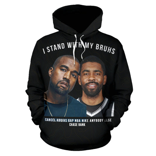  Kyrie Ye Hoodie front view – Black-Owned premium polyester hoodie offering comfort, style, and cultural icon celebration