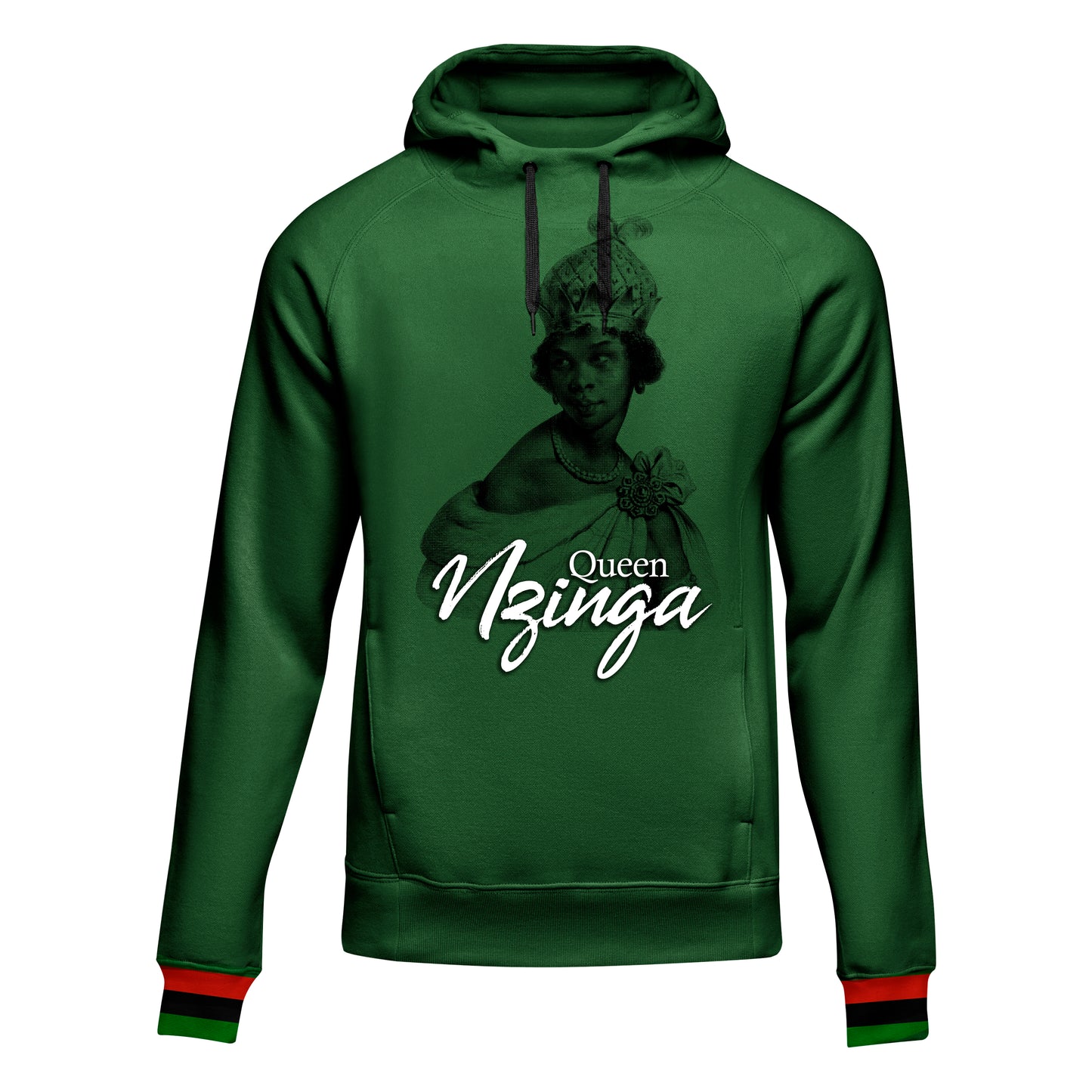 Queen Nzinga Photo Design Green Hoodie – Black Owned