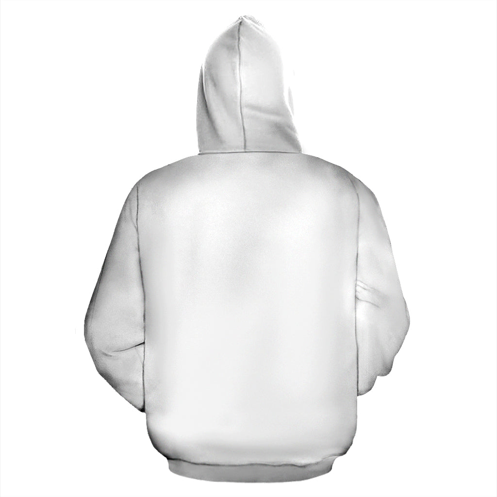  Queen Nzinga Photo Design White Hoodie back view – Black-Owned custom hoodie crafted from premium polyester with a plain white design and cultural details
